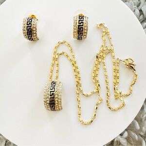 Elegant 14K Gold Plated Gold and Black Jewelry Set. New